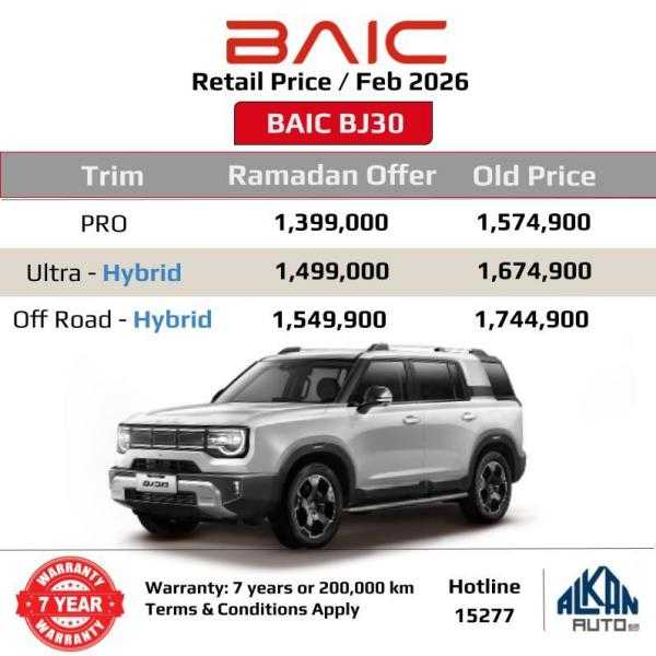 تعرف على..  ”ألكان أوتو” تقدم أقوى العروض والتخفيضات على بايك ”BJ30” بقيمة تصل إلى 195 ألف جنيه