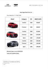 ”جيلي أوتوموبيليتى” تعلن الأسعار الرسمية وتفتح باب الحجز لطرازى ”كولراى” و”إمجراند” بالسوق المصرية