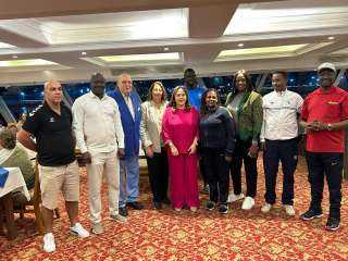 عايدة إسماعيل تقيم حفل عشاء لوفود بطولة أفريقيا للأندية للكرة الطائرة سيدات بالقاهرة